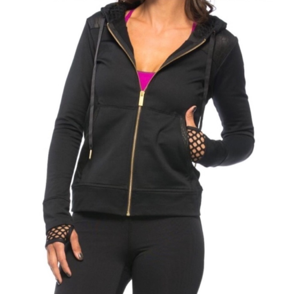 ALALA Neutron Jacket Womens Large Fleece Lined Hoodie Full Zip Goth Grunge Gym
